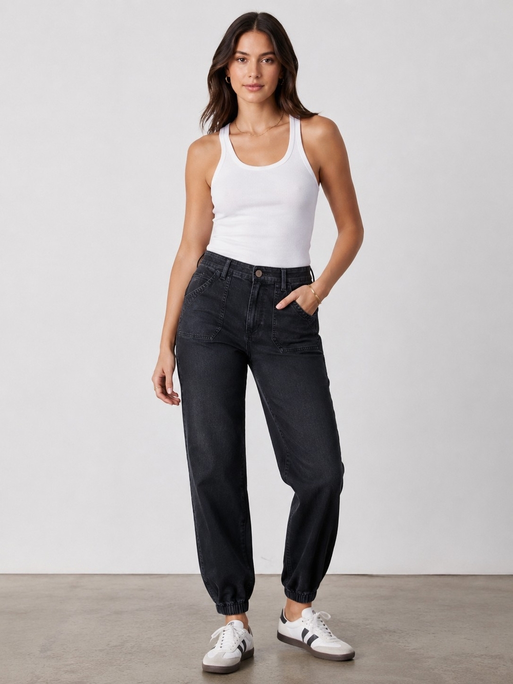 PAIGE Mayslie Jogger Size 30 Black Womens Denim Pants